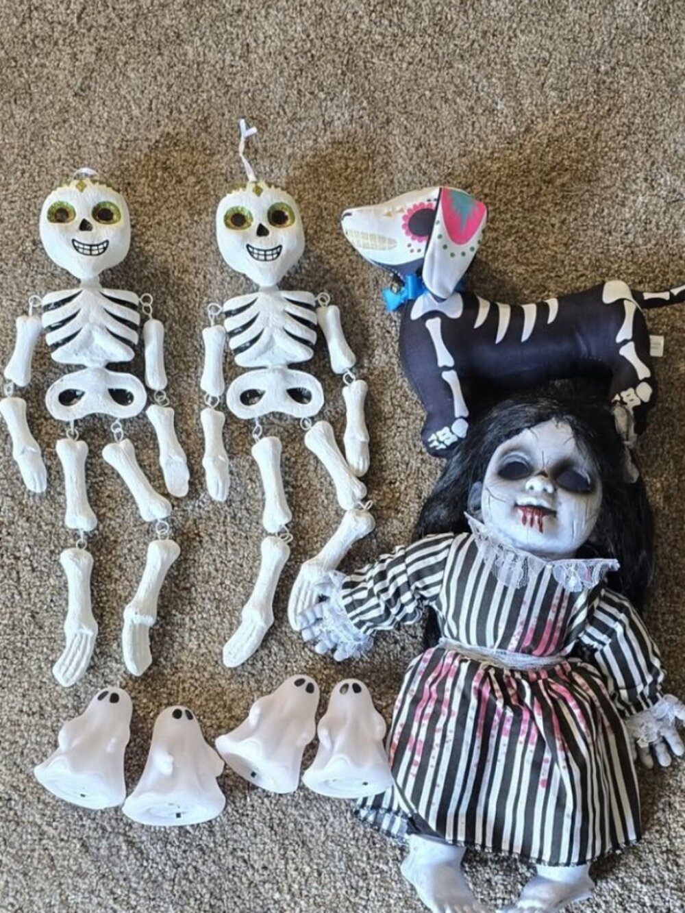 Halloween Decor Skeleton Zombie Doll  Skeleton Dog Ghosts